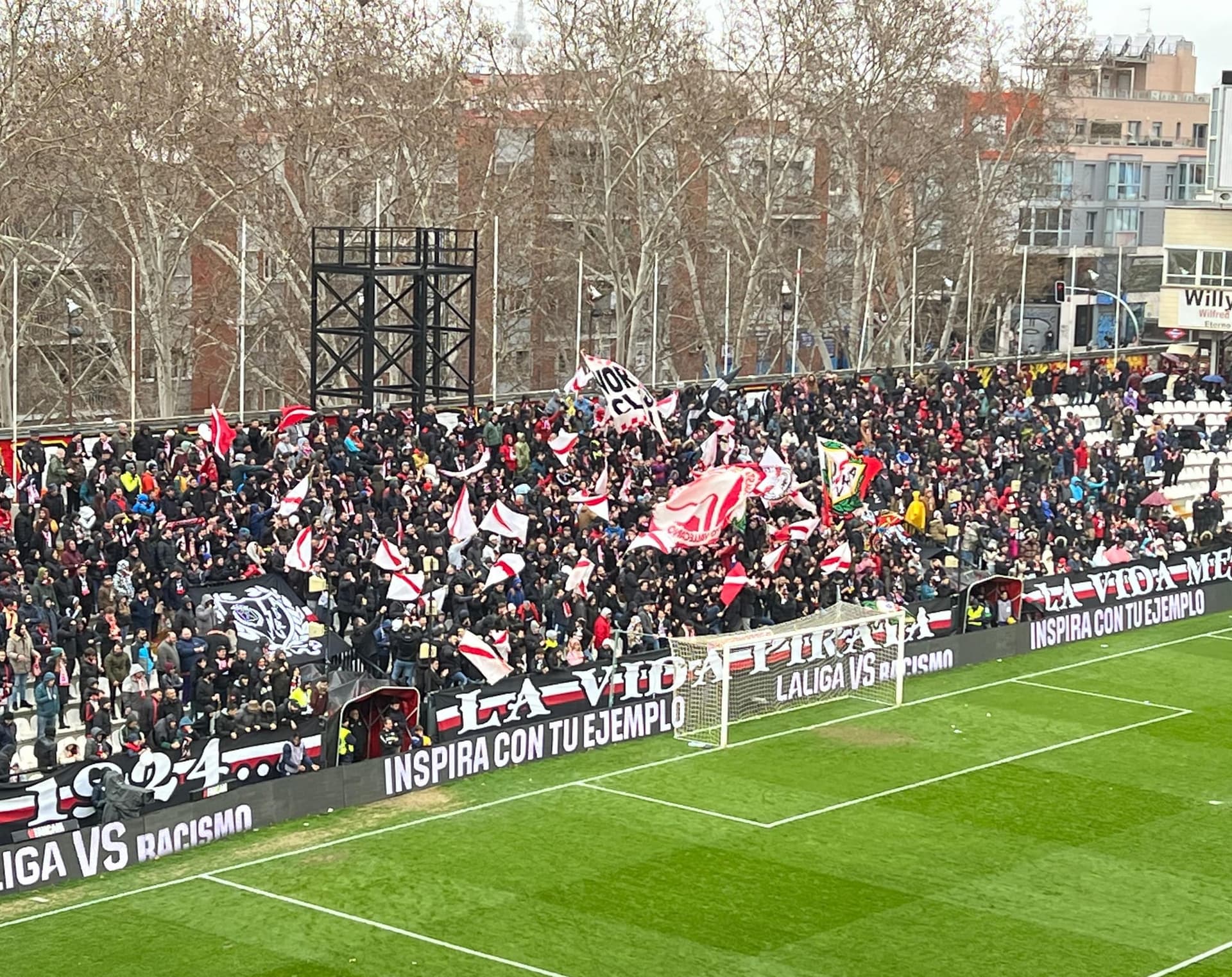 The Fondo stand, home of the Bukaneros, behind the “La Vida Pirata” banner